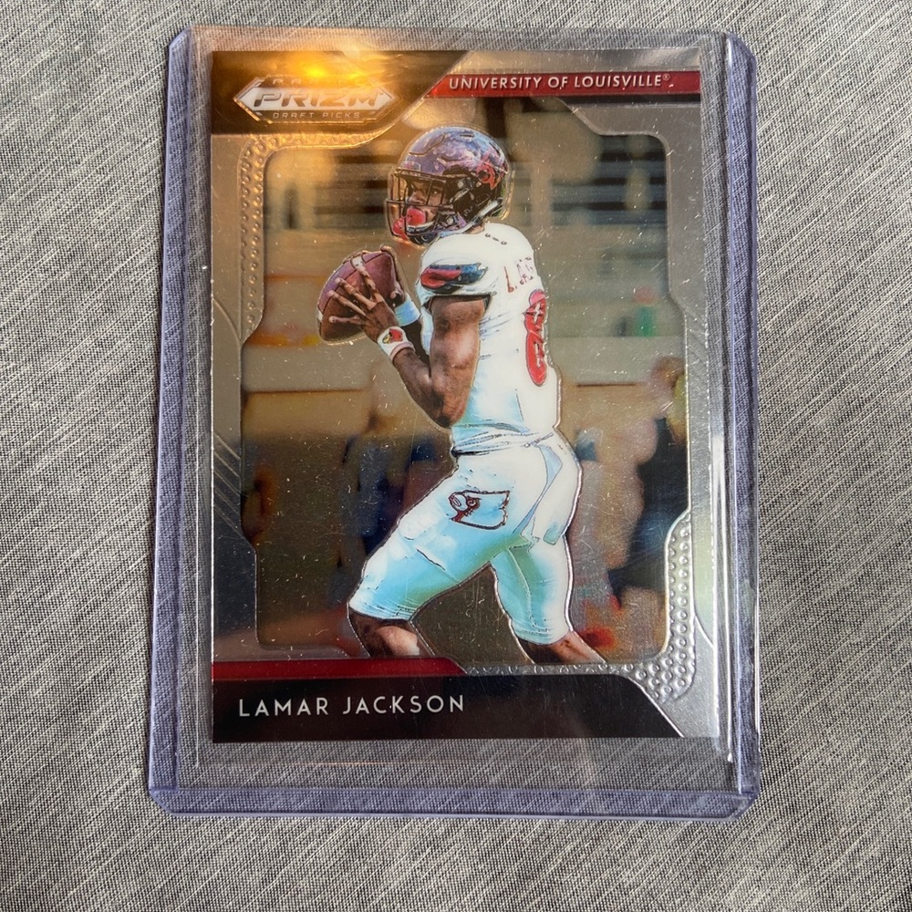 Lamar Jackson Baltimore Ravens Panini Prizim Draft Picks 2019 Rookie Card #60